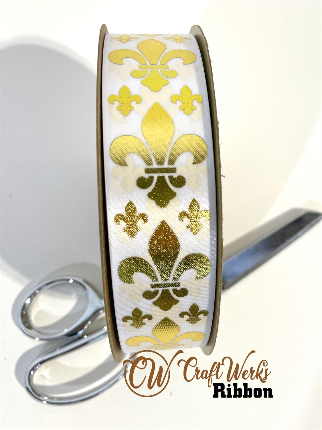 Fleur di Lis custom imprint ribbon- size 9