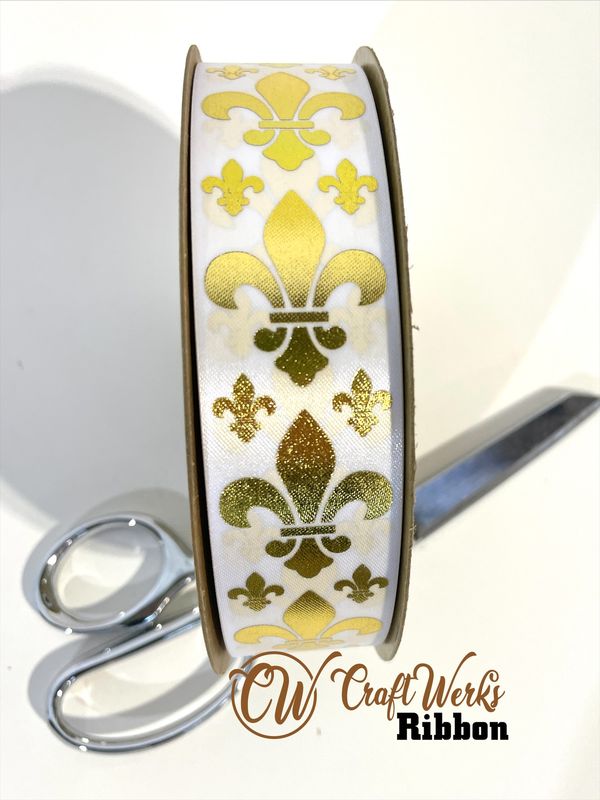 Fleur di Lis custom imprint ribbon- size 9