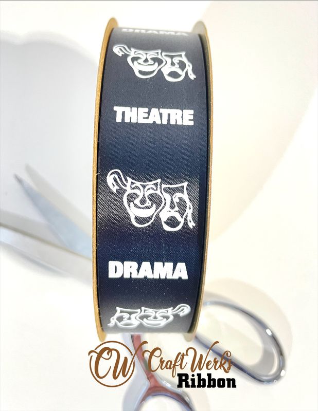 Drama Theatre Masks custom imprint ribbon