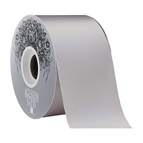 size 40 Acetate Satin ribbon- 2.5&quot; - 50 yds - silver label