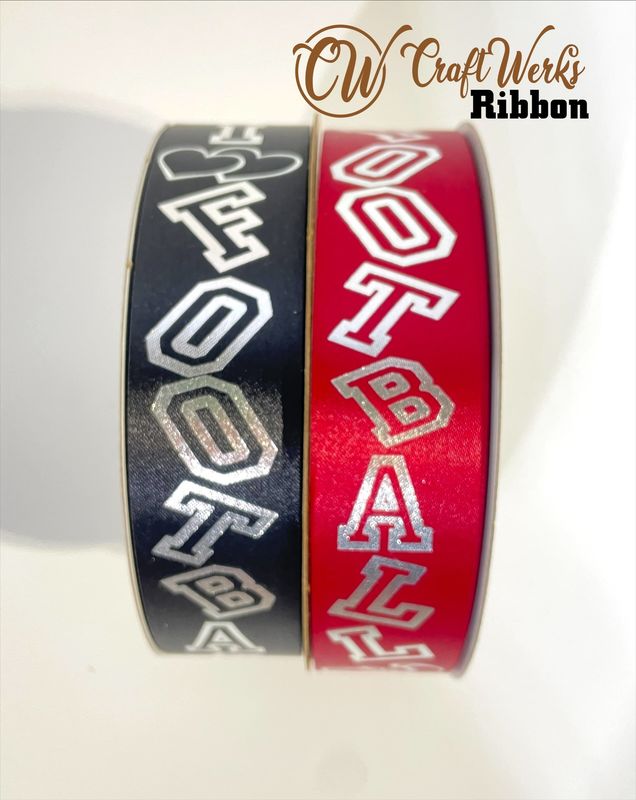 I ❤️ (Love) Football tilted letters custom imprint ribbon- size 9