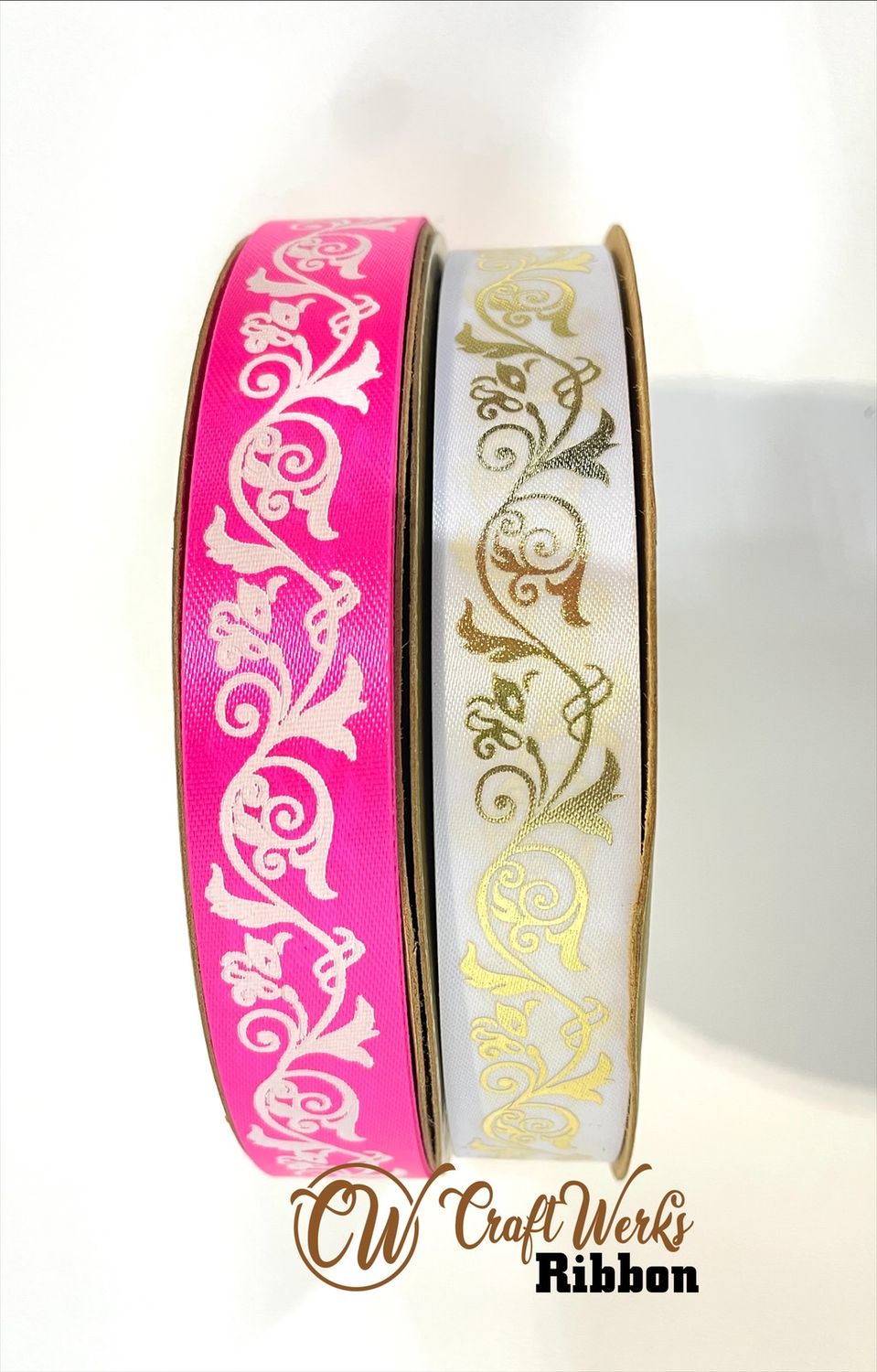 Tulip Scroll custom imprint ribbon, size ribbon: size 3 (9/16&quot;)