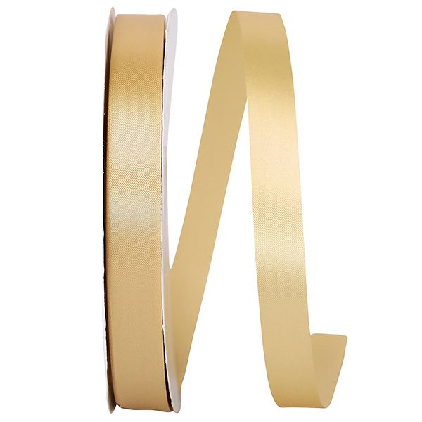 Satin Allure - Single Faced Satin. Color: Raw Silk (GOLD), size: size 3 - 5/8” 100 yds