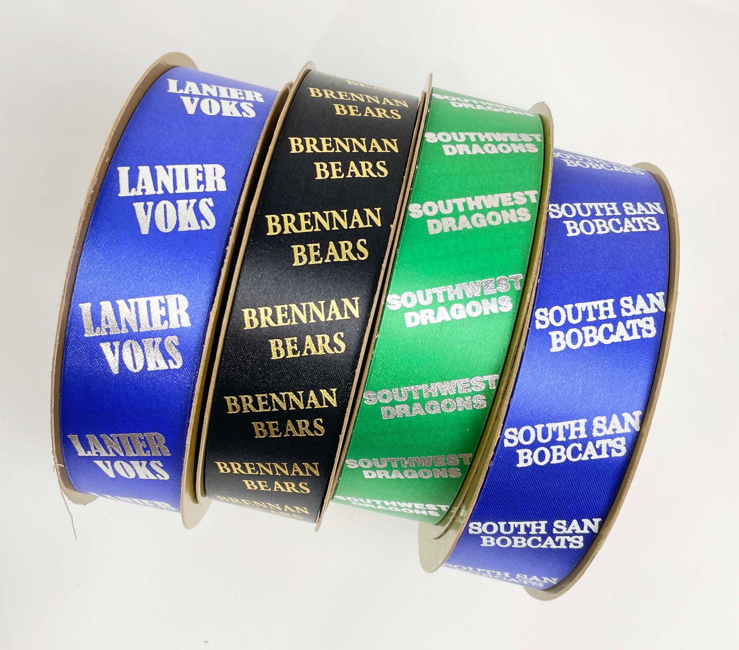 School Name Slant text custom imprint ribbon- School names S-Z