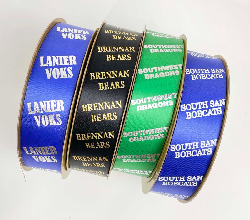 School Name Slant text custom imprint ribbon- School names A-E