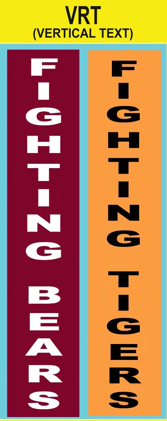 &quot; FIGHTING &quot; Mascot name Vertical text custom imprint ribbon