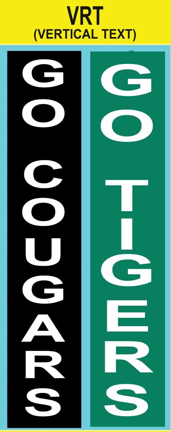 &quot; GO &quot; Mascot Name Vertical Text custom imprint ribbon