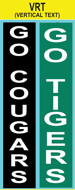 &quot; GO &quot; Mascot Name Vertical Text custom imprint ribbon