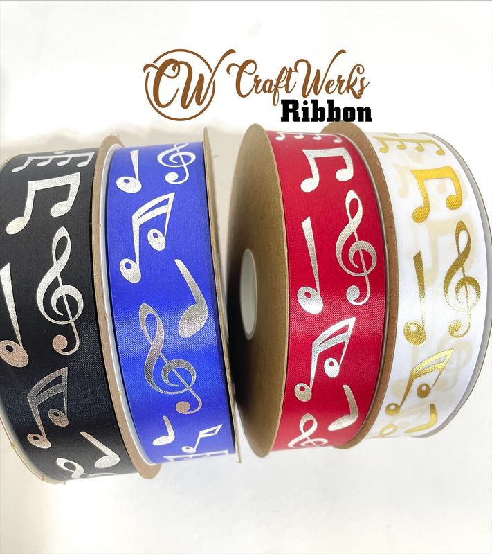 Music Notes whimsy custom imprint ribbon