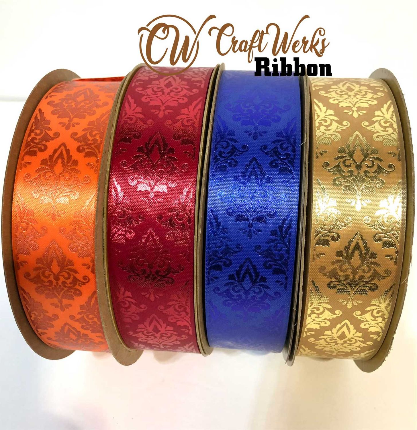 Royal Damask custom imprint ribbon, size ribbon: size 5 (7/8&quot;)