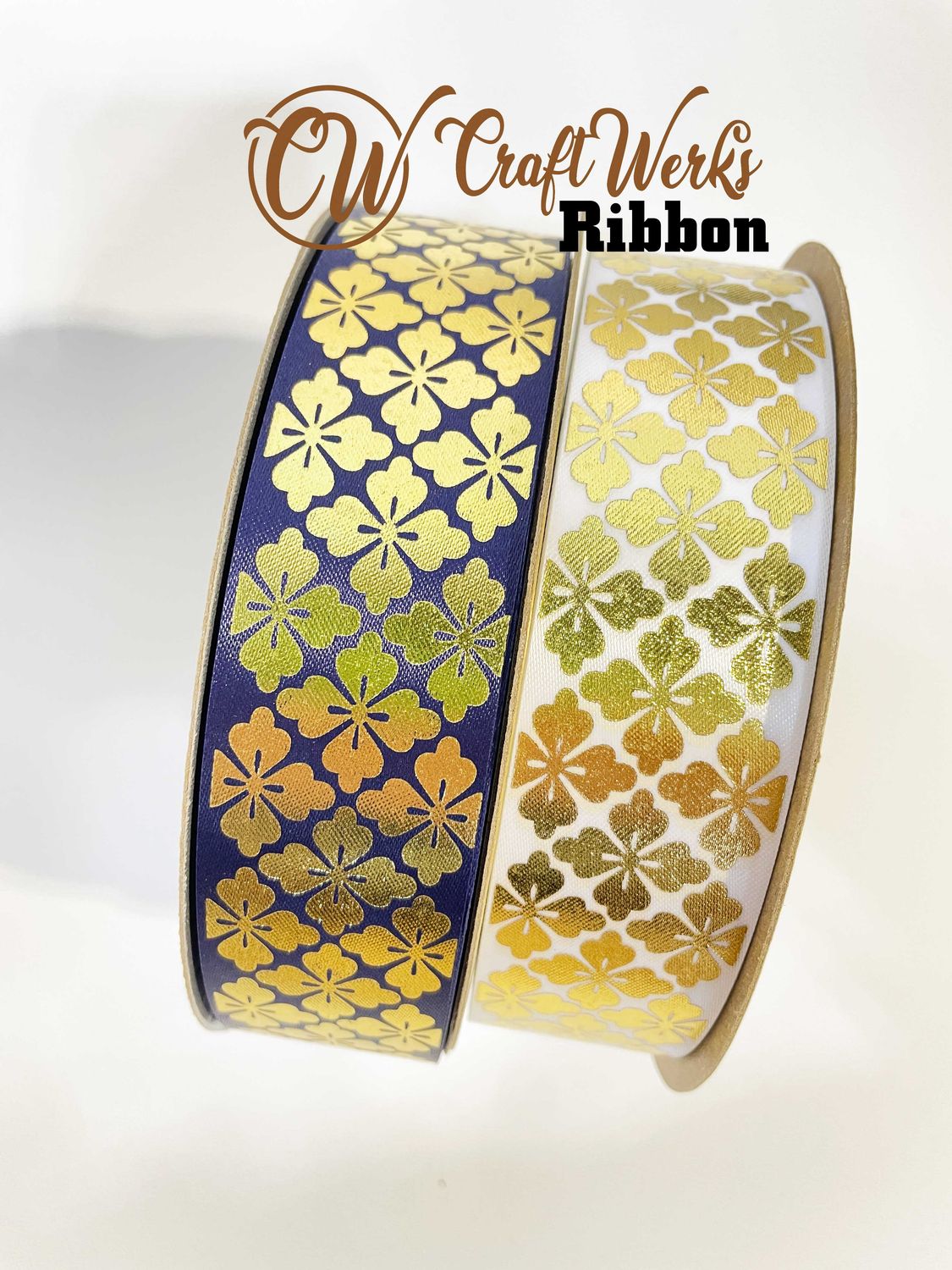 Quatro Flora custom imprint ribbon, size ribbon: size 5 (7/8&quot;)