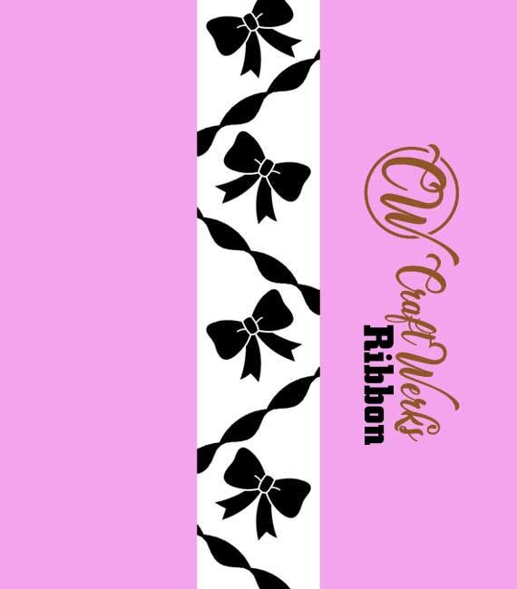 Coquette Bows with zig zag twists custom imprint ribbon- size 9