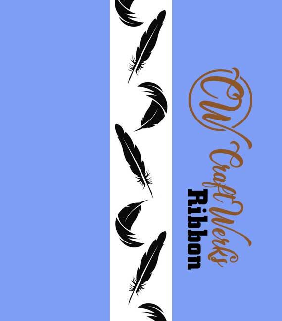 Falling petite Feathers custom imprint ribbon- size 9