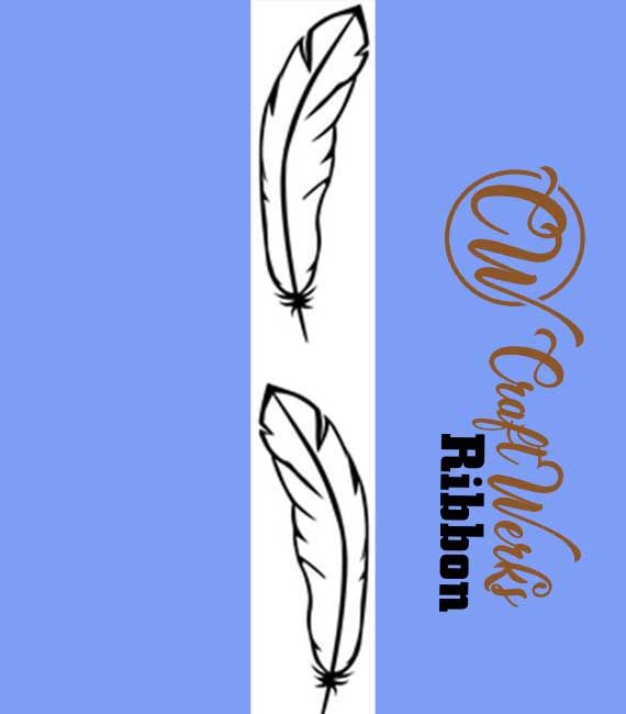 Feathers custom imprint ribbon- size 9