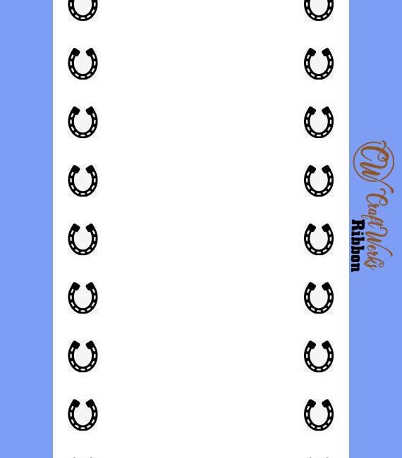 Horseshoes border custom imprint ribbon- size 40