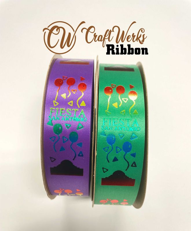 Fiesta Balloons Alamo custom imprint ribbon- size 9