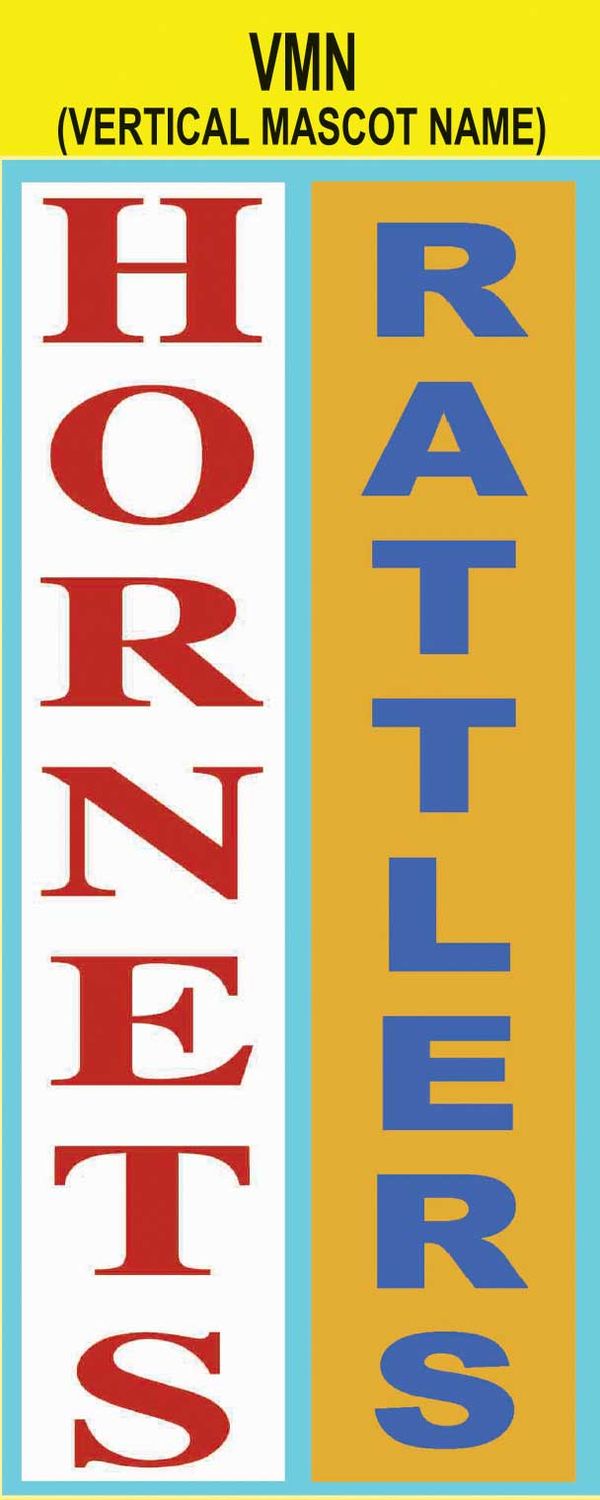 Vertical Mascot Name custom imprint ribbon