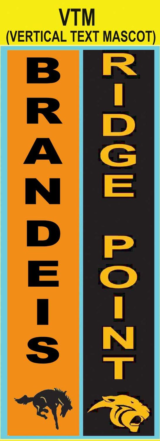 School Name Vertical text with mascot graphic custom imprint ribbon