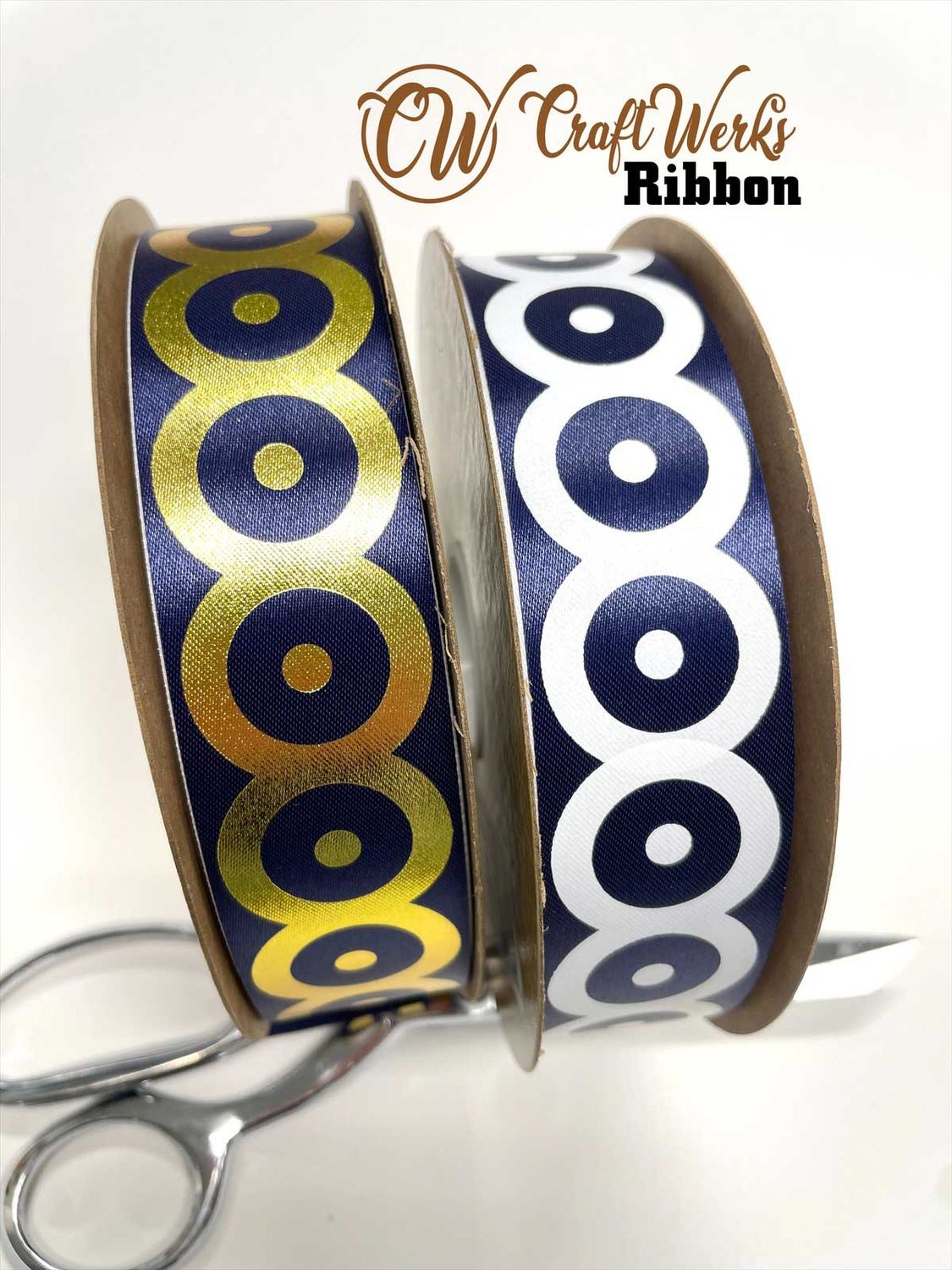 Scrolling Circles custom imprint ribbon- size 9
