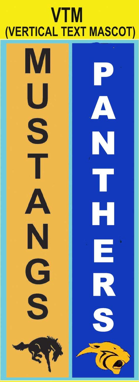 Mascot Name Vertical text with mascot graphic custom imprint ribbon