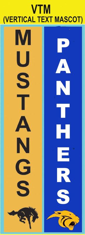 Mascot Name Vertical text with mascot graphic custom imprint ribbon