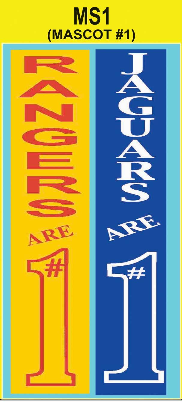 MASCOT Name #1 Vertical text custom imprint ribbon