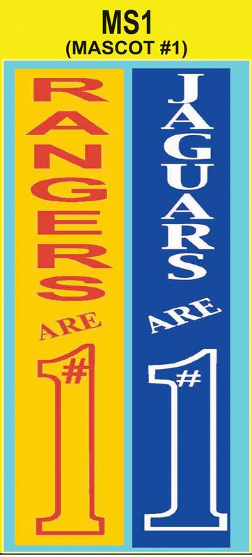 MASCOT Name #1 Vertical text custom imprint ribbon