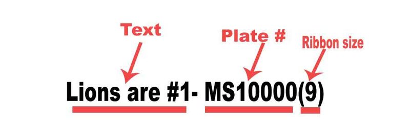 MASCOT Name #1 Vertical text custom imprint ribbon