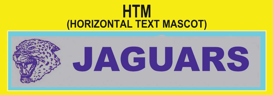 Mascot Name Horizontal text with mascot graphic custom imprint ribbon