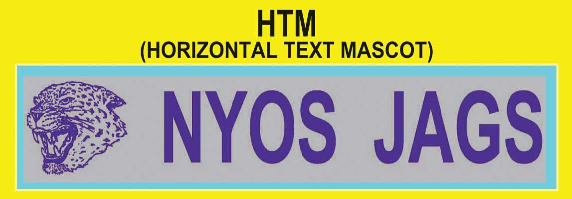 School Name Horizontal text with mascot graphic custom imprint ribbon