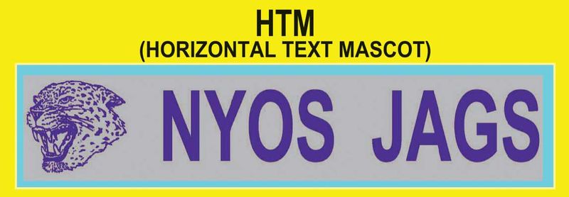 School Name Horizontal text with mascot graphic custom imprint ribbon