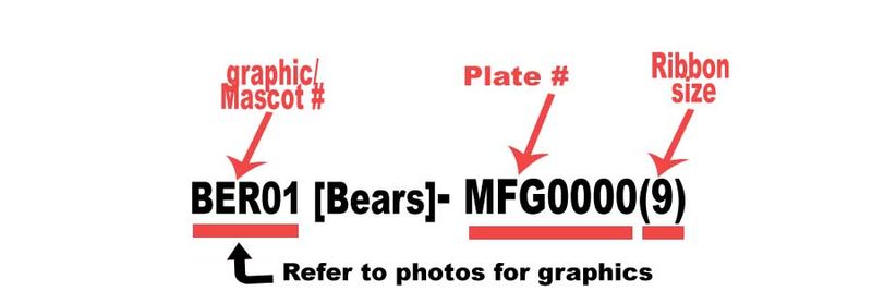 "GO" with football &amp; mascot graphic custom imprint ribbon