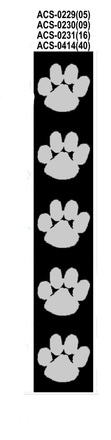 Large classic Paws custom imprinted ribbon, size ribbon: size 5 (7/8&quot;)