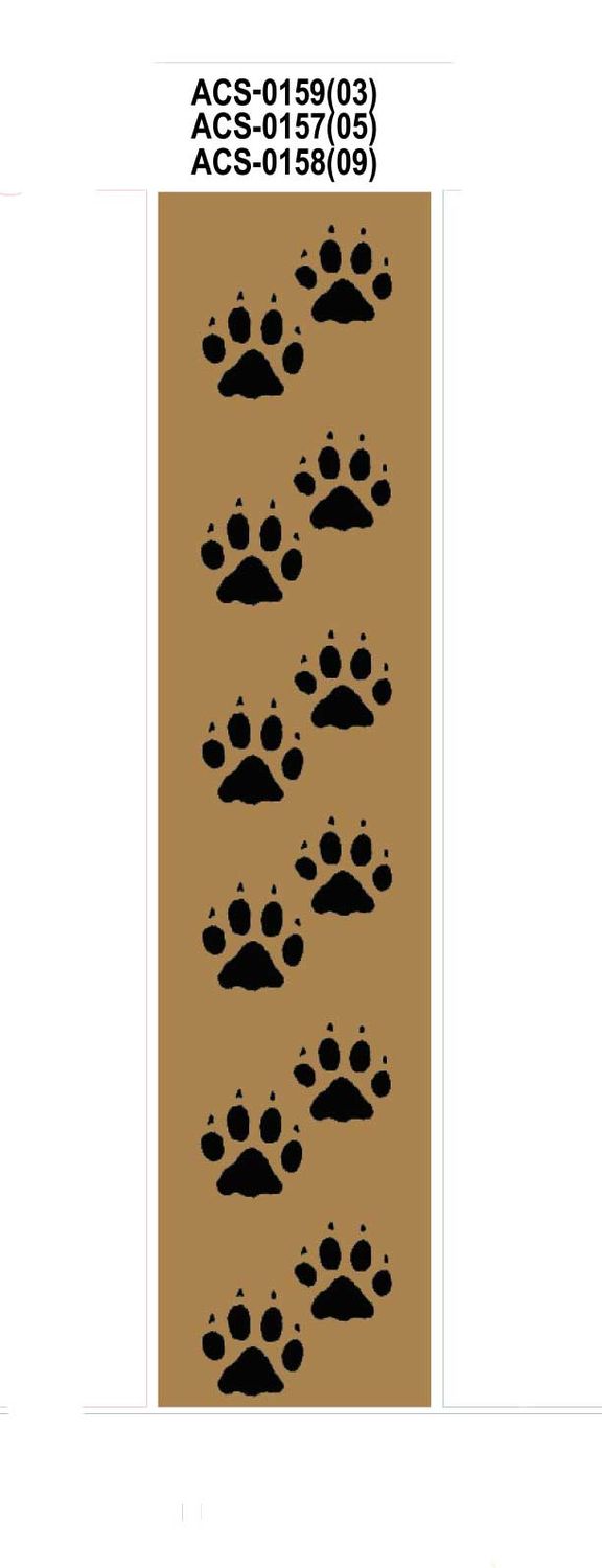 Staggered Paws with claws custom imprinted ribbon