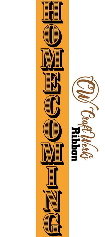 Homecoming textured block letters custom imprint ribbon- size 9