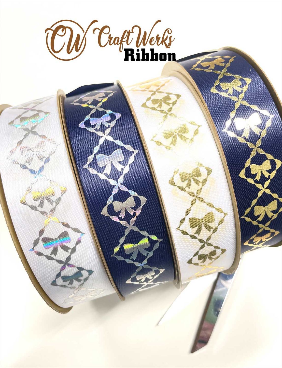 Coquette Bows in diamonds custom imprint ribbon- size 9
