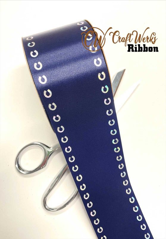 Horseshoes border custom imprint ribbon- size 40