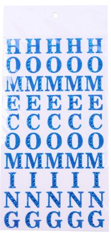 1" HOMECOMING sticker letters in colors with glitter &amp; bling 5 repeats per card