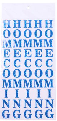 1&quot; HOMECOMING sticker letters in colors with glitter &amp; bling 5 repeats per card