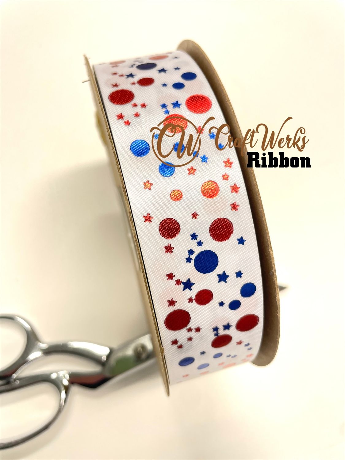 Whimsey Stars &amp; bubbles Custom imprinted ribbon- TWO color print- SIZE 9