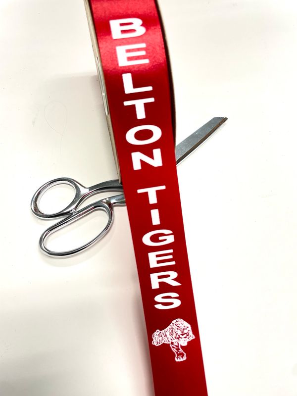 School Name Vertical text with mascot graphic custom imprint ribbon