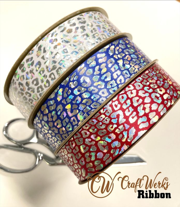 Luxury Leopard print custom imprint ribbon