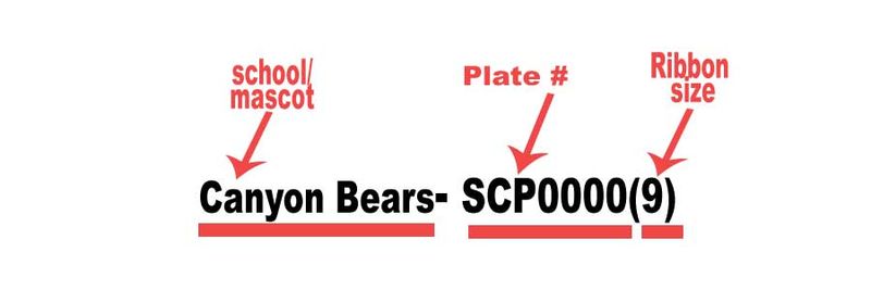 School/Mascot with Cartoon Football players custom imprint ribbon