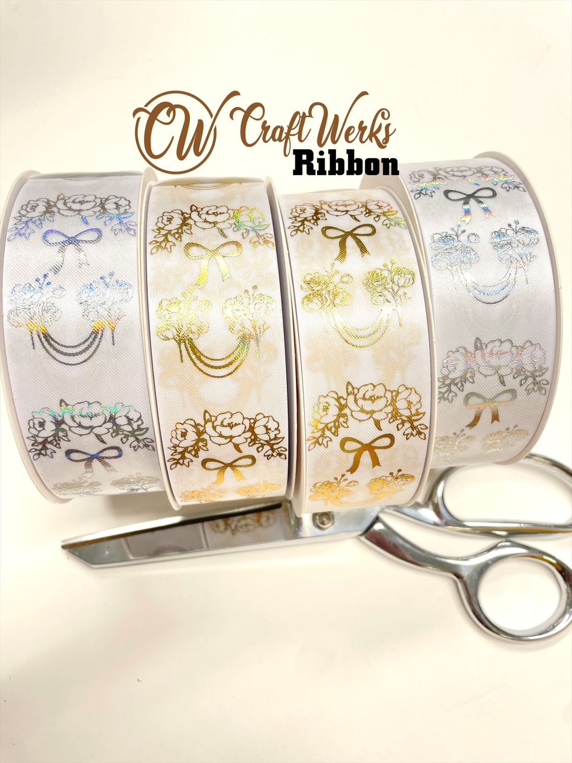 Peonies &amp; Pearls Custom imprinted ribbon