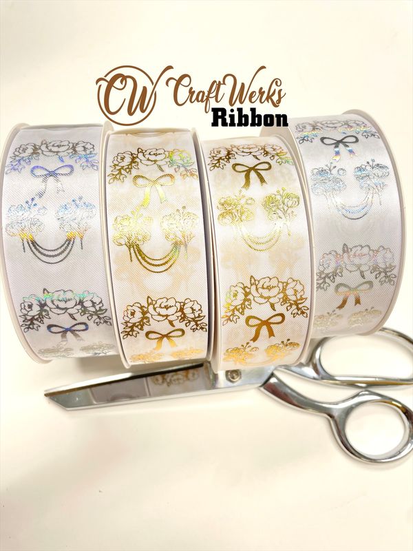 Peonies &amp; Pearls Custom imprinted ribbon
