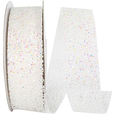 Iridescent glitter web mesh ribbon- 2 sizes- 25 yards
