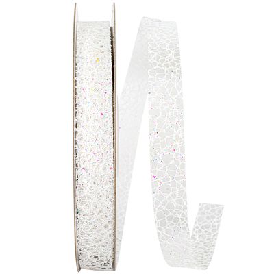 Iridescent glitter web mesh ribbon- 2 sizes- 25 yards