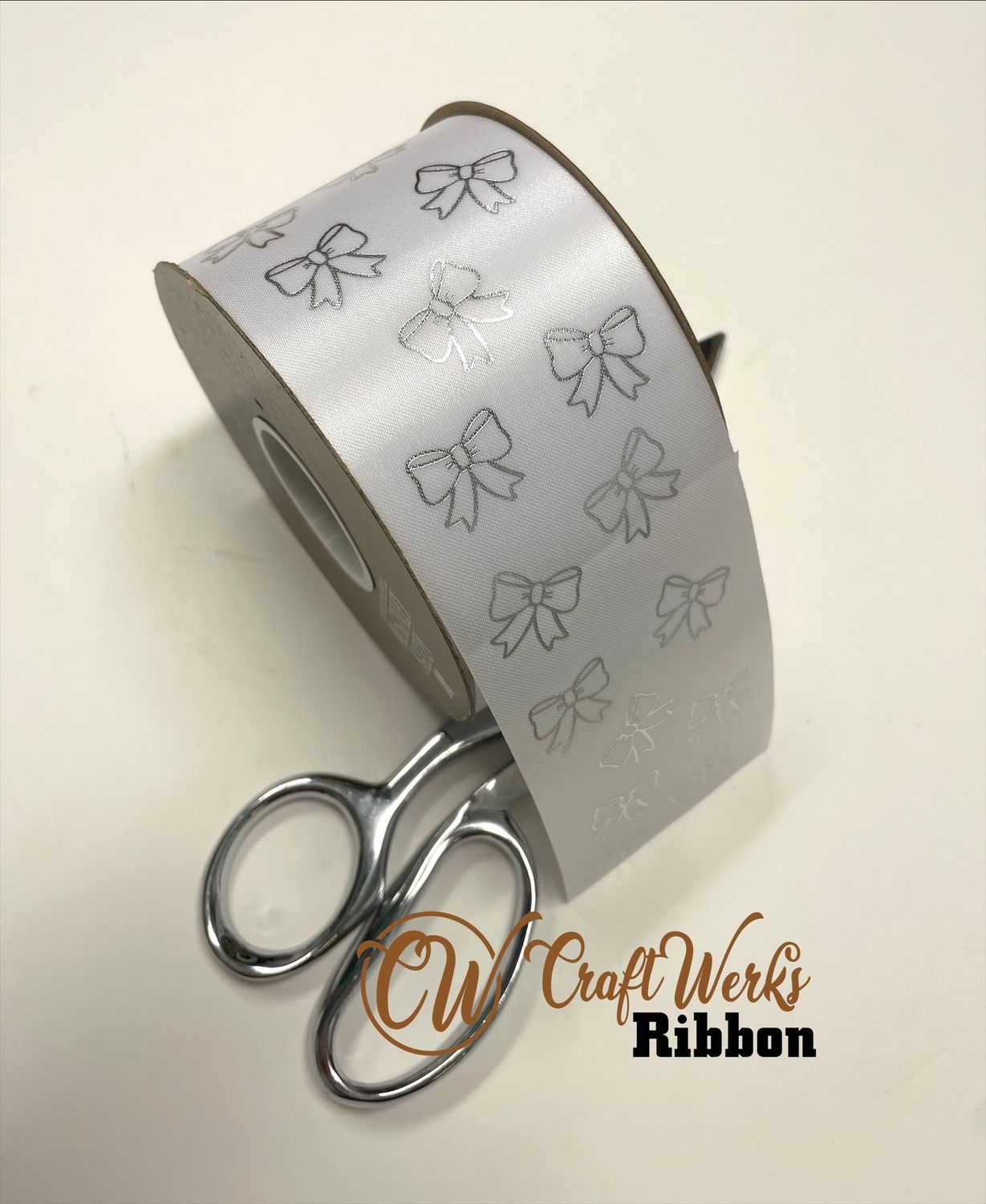 Coquette scattered bows custom imprint ribbon- size 40
