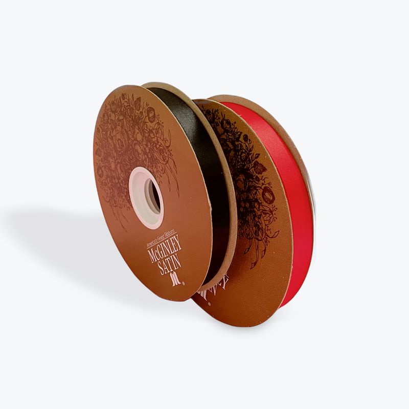 size 3 Lustre Satin ribbon- 9/16" -100 yds -gold label