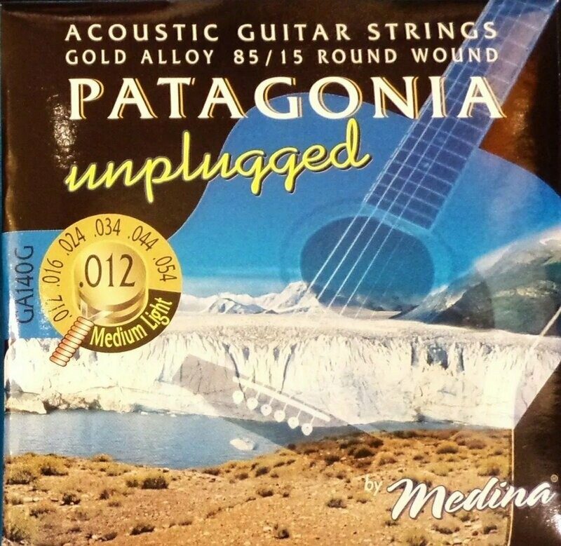 Magma GA140G "Patagonia" Gold Alloy acoustic guitar strings. Medium Light. Order code: MAG5000320